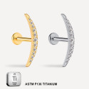 ASTM F136 Titanium 16G (1.2MM) Internally Threaded Labret Stud