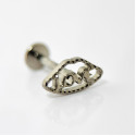 ASTM F136 Titanium 16G (1.2mm) Internally Threaded Love Stud