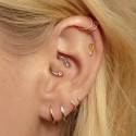 Titanium 16G (1.2MM) Internally Threaded Leaf Drop Crystal Piercing Stud