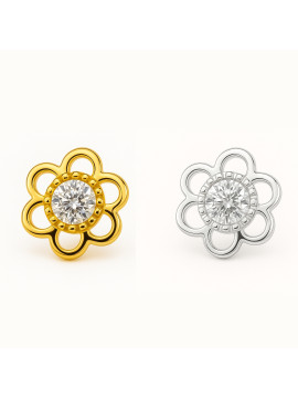 18K Gold Floral Mois...