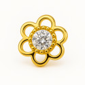 18K Gold Floral Moissanite Stud