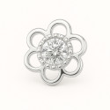 18K Gold Floral Moissanite Stud