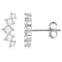 Curved Shape Round Cut 5 Stone Moissanite Diamond Stud Earring