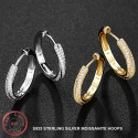 0.5ct 1mm Each stone D Color 17mm Moissanite Hoop Earrings