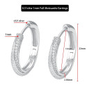 0.5ct 1mm Each stone D Color 17mm Moissanite Hoop Earrings