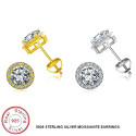 0.5CT Moissanite Stone Round Stud Earrings For Women Men