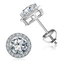 0.5CT Moissanite Stone Round Stud Earrings For Women Men