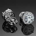 0.5CT Moissanite Stone Round Stud Earrings For Women Men