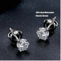 0.1 to 2CT Moissanite Stone Round Stud Earrings For Women Men