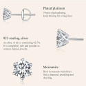 0.1 to 2CT Moissanite Stone Round Stud Earrings For Women Men