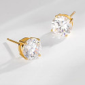 18K Gold Moissanite Diamond Earrings Authentic AU750