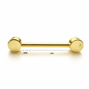 18K Yellow Gold D-Color Moissanite Nipple Barbell – Internally Threaded (Adjustable Length, Sold Per Piece) 