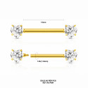 Titanium Heart CZ Nipple Barbell – 14G (Internally Threaded) 