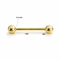 18K Gold Nipple and Tongue Barbell – Internally Threaded (Adjustable Length, Sold Per Piece)
