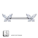 ASTM F136 Titanium Butterfly Nipple Piercing Jewelry 