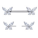 ASTM F136 Titanium Butterfly Nipple Piercing Jewelry 