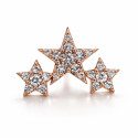 18K Rose Gold Triple Star Moissanite (Sold Per Piece)