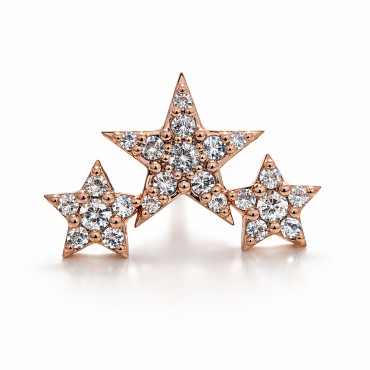 18K Rose Gold Triple Star Moissanite (Sold Per Piece)
