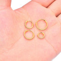 Ring_GP_02 ASTM F136 Titanium 20G (0.8MM) Click Lock Crystal Studed Golden Ring Hoop Piercing