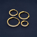 Ring_GP_02 ASTM F136 Titanium 20G (0.8MM) Click Lock Crystal Studed Golden Ring Hoop Piercing