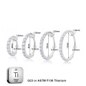 Ring_SS_01 ASTM F136 Titanium 20G (0.8MM) Click Lock Crystal Studed Ring Hoop Piercing