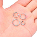 Ring_SS_01 ASTM F136 Titanium 20G (0.8MM) Click Lock Crystal Studed Ring Hoop Piercing