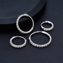 Ring_SS_01 ASTM F136 Titanium 20G (0.8MM) Click Lock Crystal Studed Ring Hoop Piercing