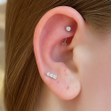 Titanium 16G (1.2MM) Internally Threaded Rook Eyebrow Piercing