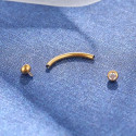 Titanium 16G (1.2MM) Internally Threaded Rook Eyebrow Piercing