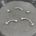 Titanium 16G (1.2MM) Internally Threaded Rook Eyebrow Piercing