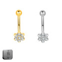 Titanium 16G (1.2MM) Internally Threaded Flower Rook Eyebrow Piercing