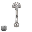Natural Titanium 16G (1.2MM) Internally Threaded Lotus Rook Eyebrow Piercing