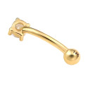 Titanium 16G (1.2MM) Internally Threaded Cubic Crystal Rook Eyebrow Piercing