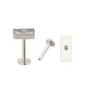 Natural Titanium 16G (1.2MM) Internally Threaded Rectangle Piercing Stud