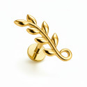 18K Gold Leaf Flat Back Stud – Internally Threaded (Sold Per Piece)