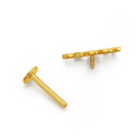 18K Gold Leaf Flat Back Stud – Internally Threaded (Sold Per Piece)