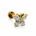 Titanium Butterfly Flat Back Stud
