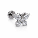 Titanium Butterfly Flat Back Stud