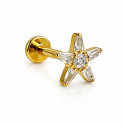 Titanium Starburst Flat Back Stud