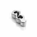 Triple CZ Titanium Flat Back Stud