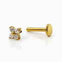 Implant-Grade Titanium Floral Flat Back Stud
