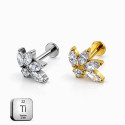 Titanium Marquise Cluster Flat Back Stud