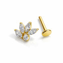 Titanium Marquise Cluster Flat Back Stud