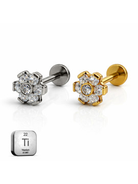 CZ Flower Threadless...