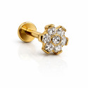 CZ Flower Threadless Push-Pin Stud
