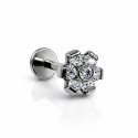 CZ Flower Threadless Push-Pin Stud