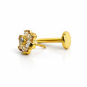 CZ Flower Threadless Push-Pin Stud