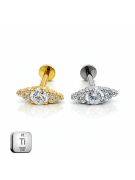 Titanium CZ Eye Flat...