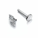 Titanium CZ Eye Flat Back Stud