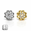 Titanium Floral Cluster Flat Back Stud